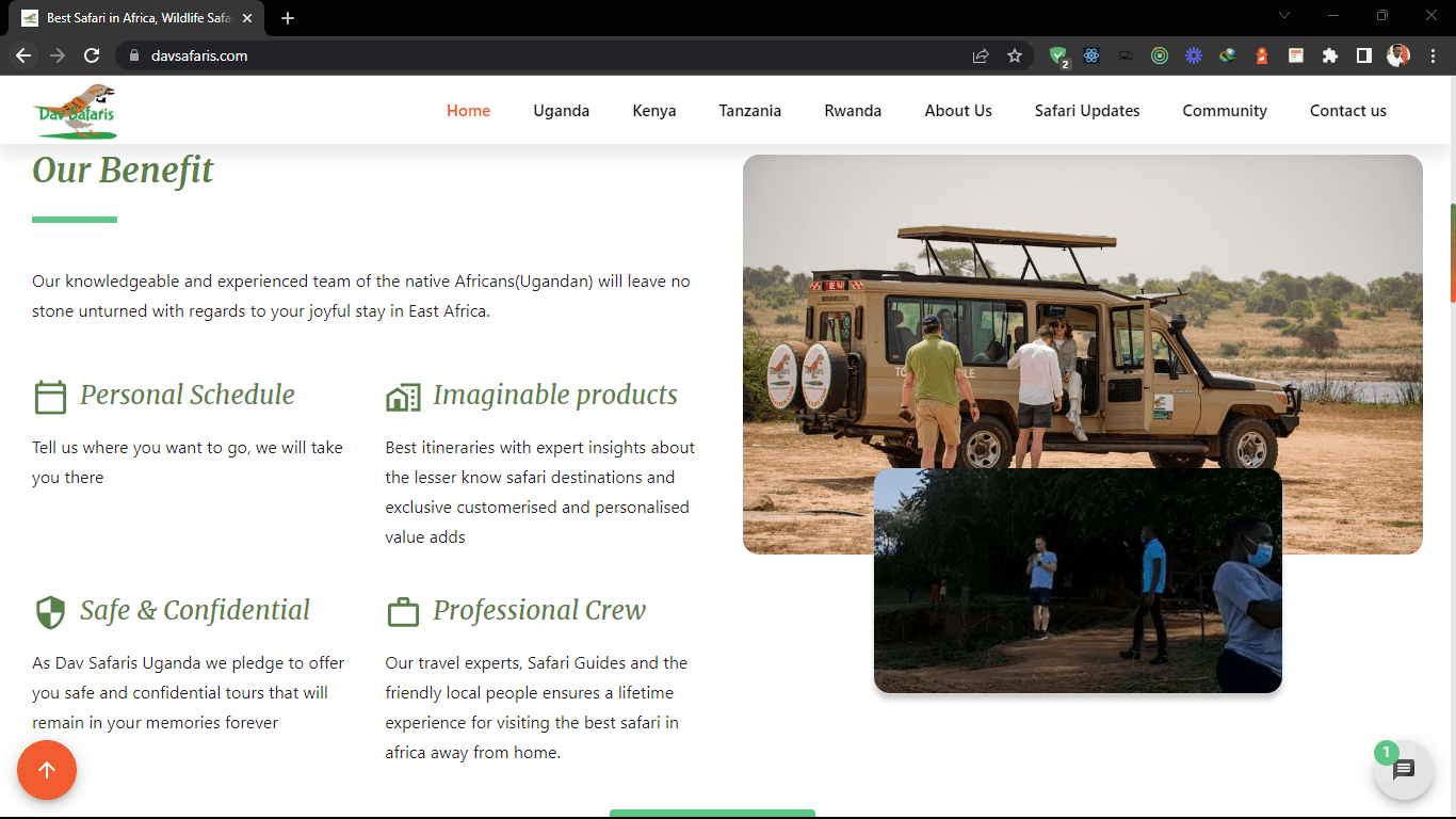 Dav Safaris Website