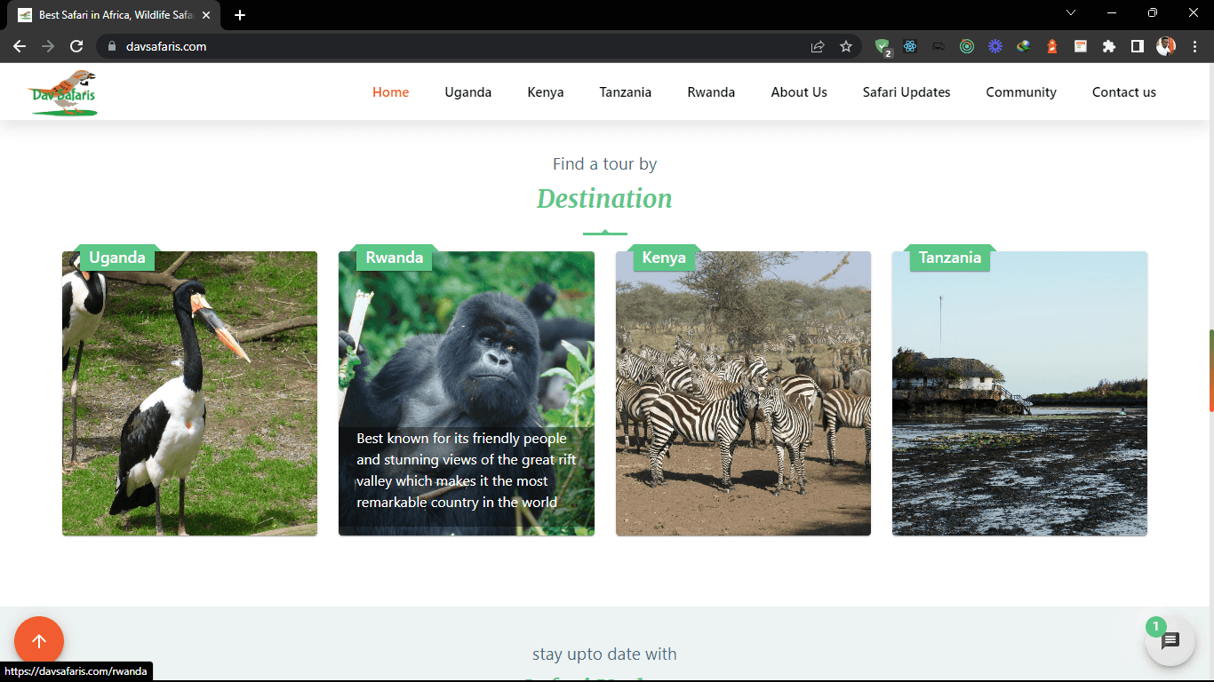 Dav Safaris Website