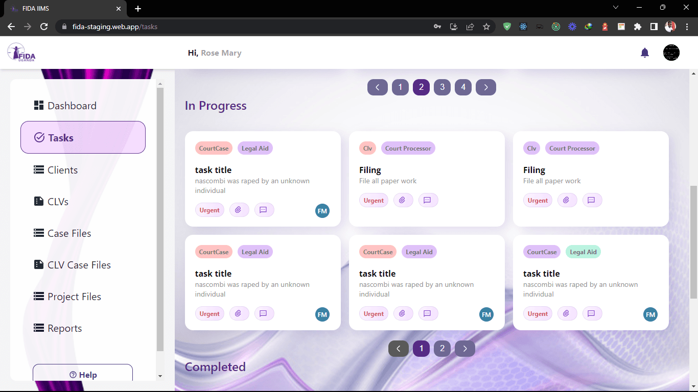 Fida Legal Aid Tracking System