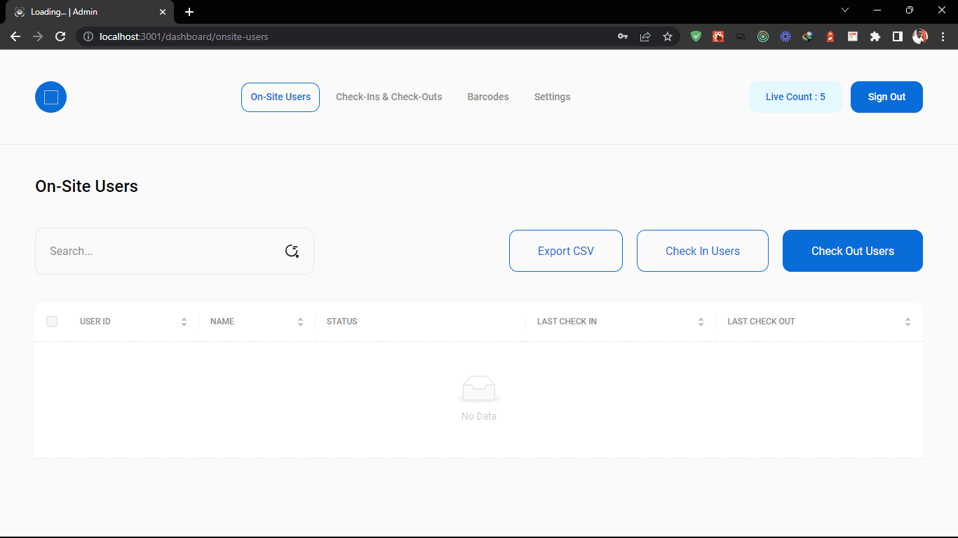 Head Count System for a construction company