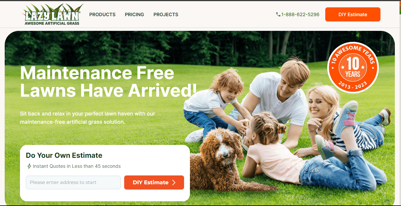 Lazy Lawn Landing Page