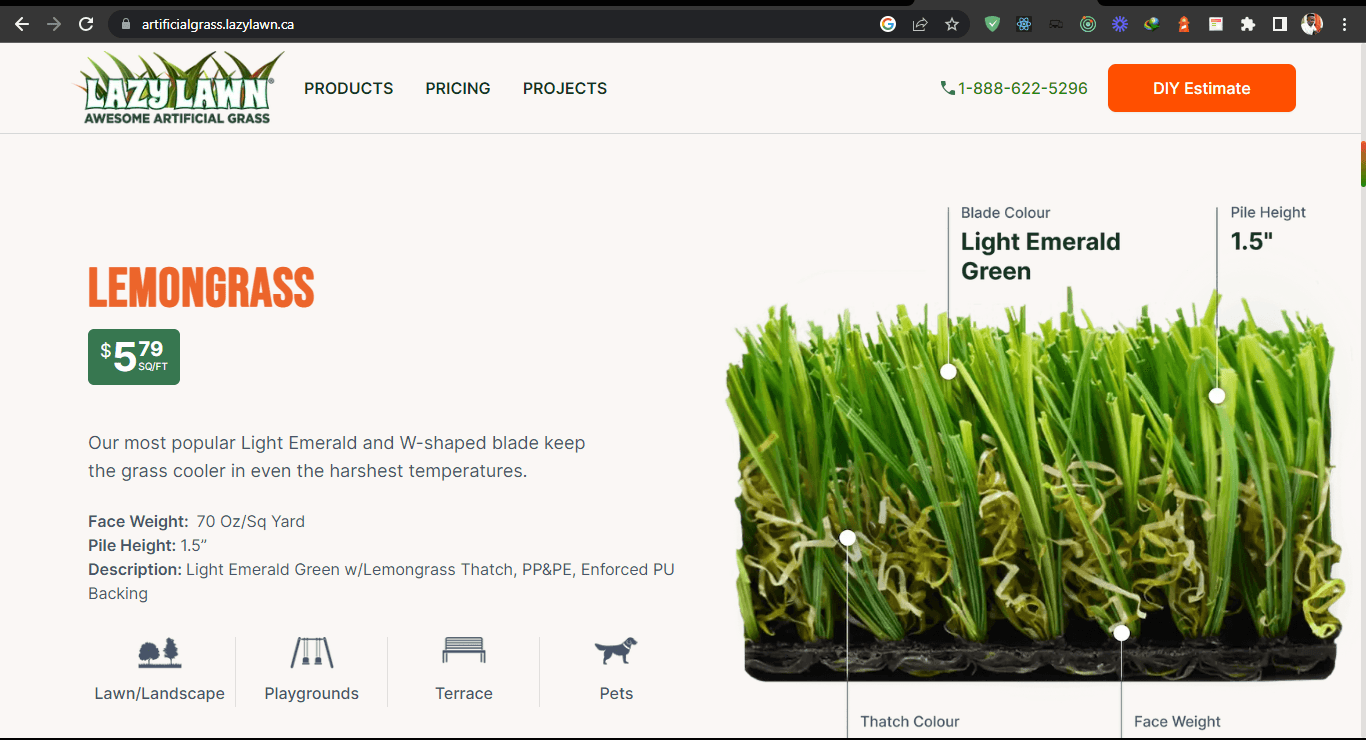 Lazy Lawn Landing Page