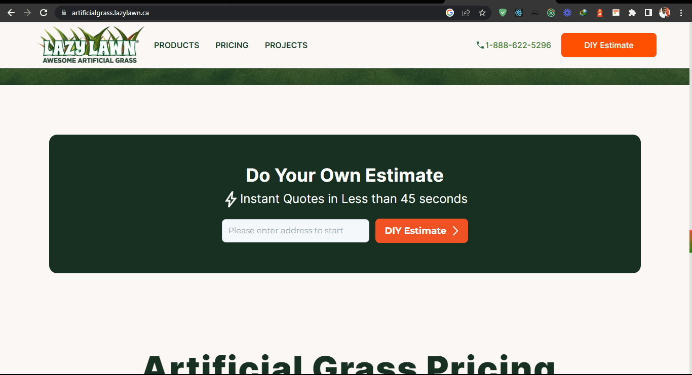 Lazy Lawn Landing Page