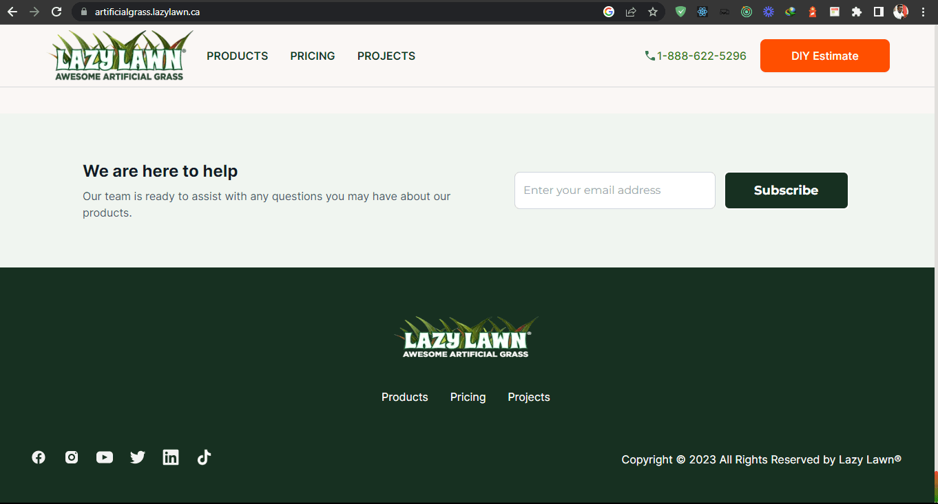 Lazy Lawn Landing Page