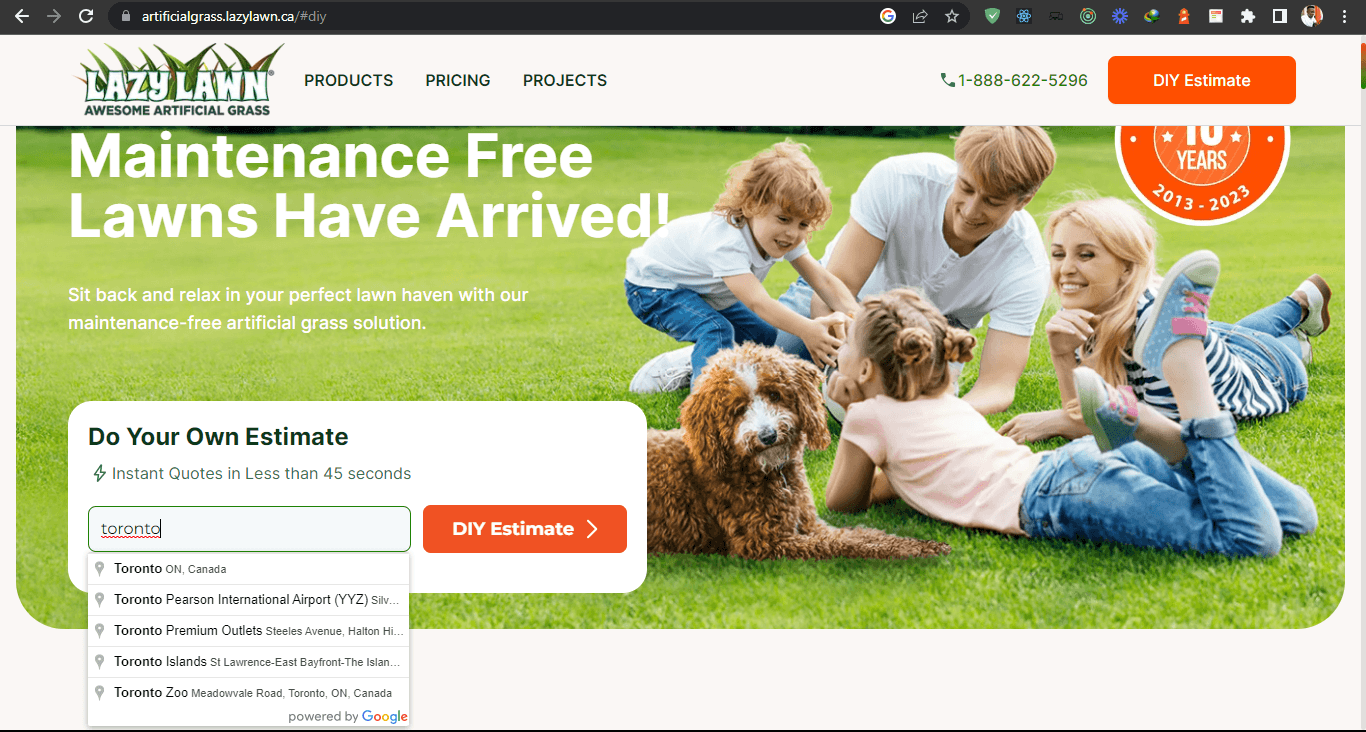 Lazy Lawn Landing Page