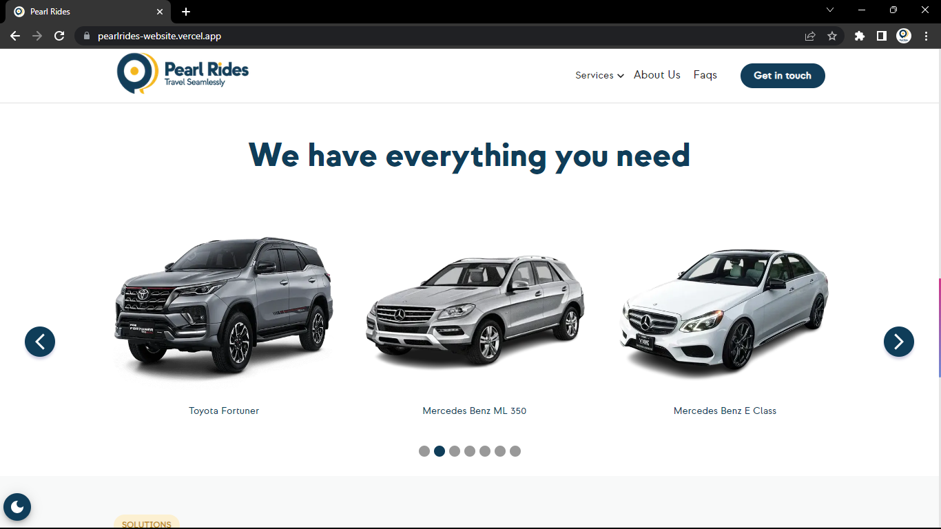 Pearl Rides Website