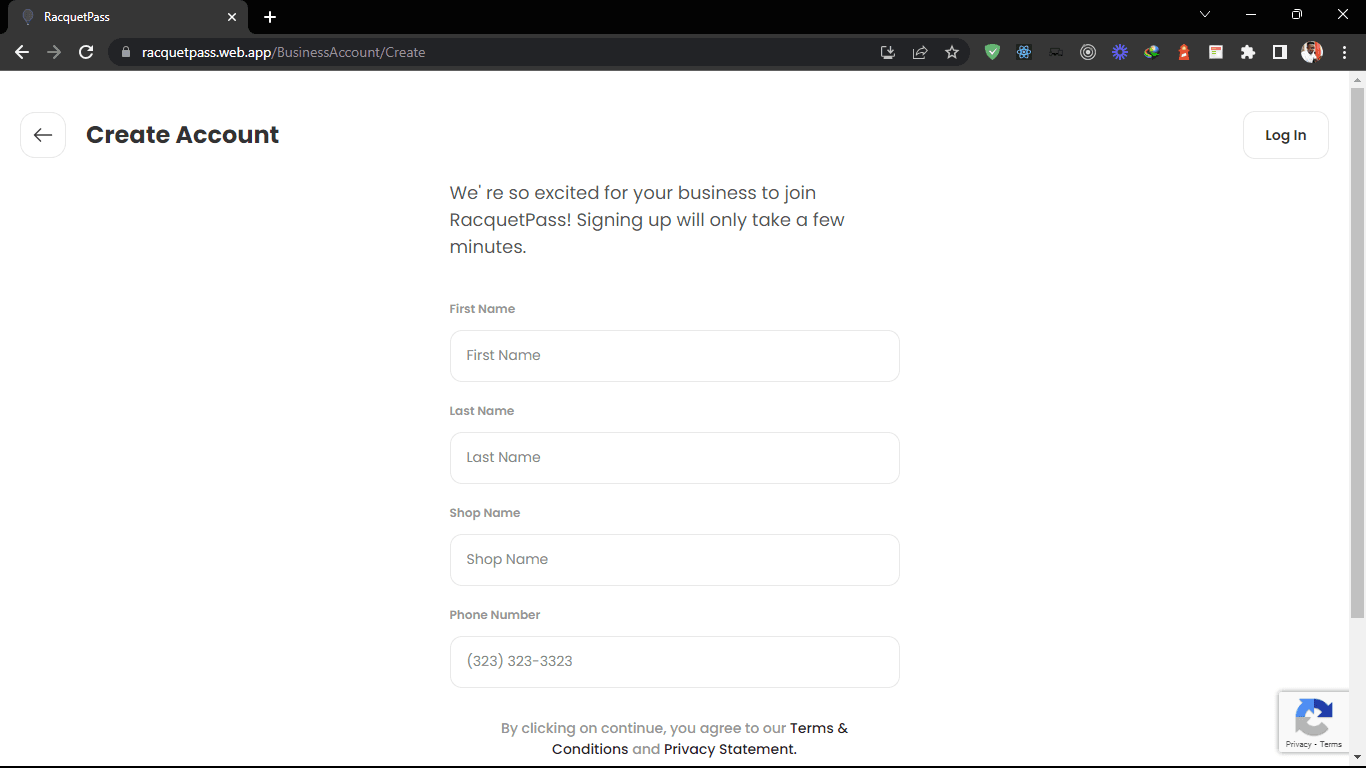 Racquet Pass Ordering System